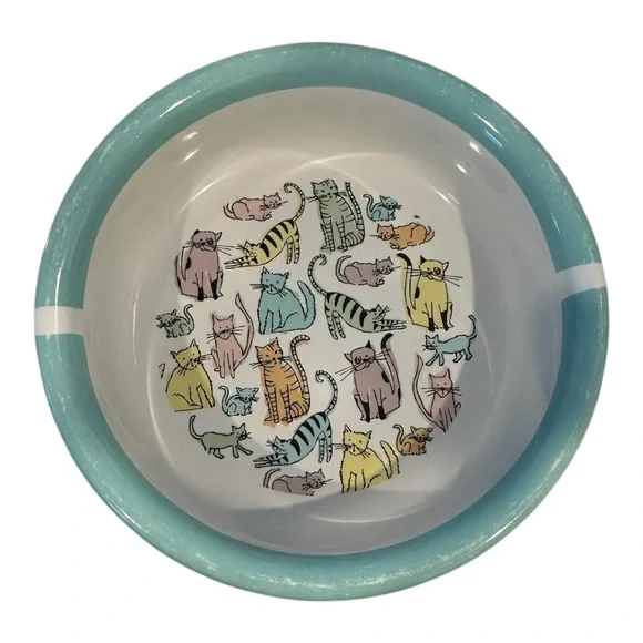 Set of Cat Food Dishes, Ceramic.  Set of 6. - Picture 5 of 7